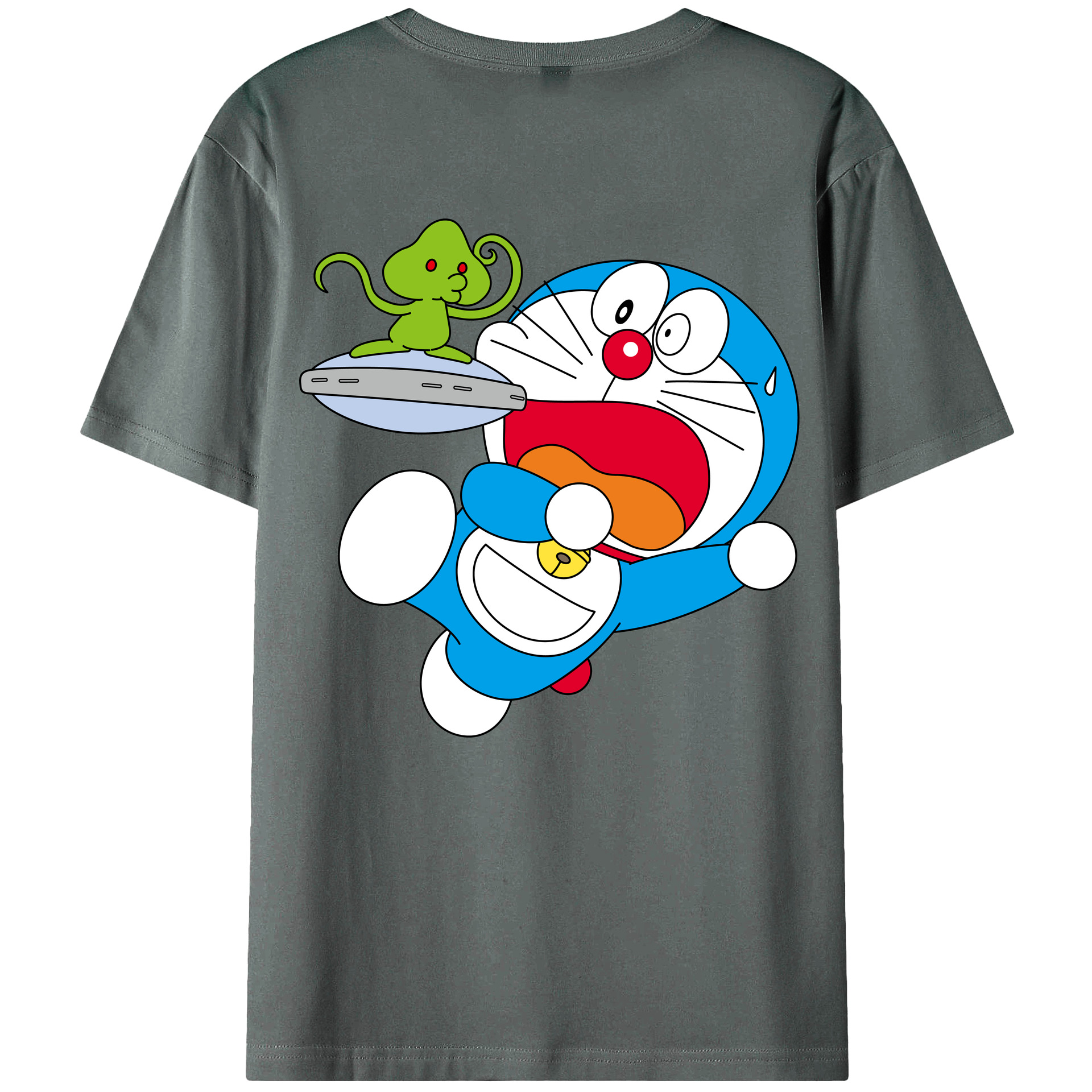 （画像用） ドラえもん Doraemon 綿100％ メンズ半袖Tシャツ（バックプリント） 通気性
